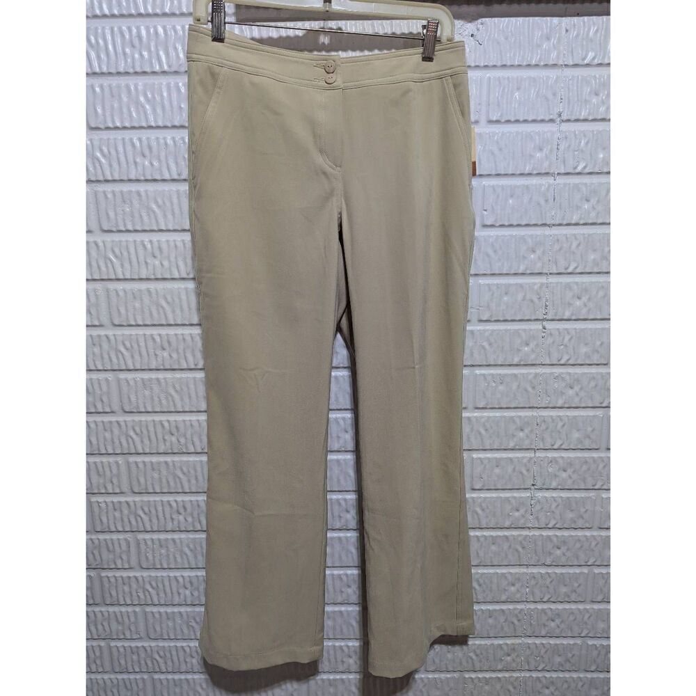 Coldwater Creek Women's Tan Solid Mid-Rise Dress Trouser Pants Size Petite 6 NWT